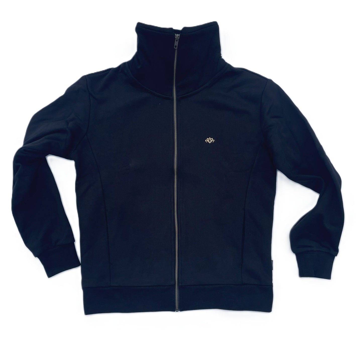 Nineplus High Neck Zip-Up  | Black