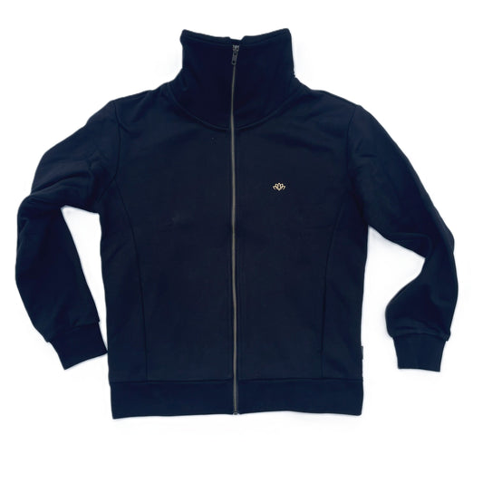 Nineplus High Neck Zip-Up  | Black